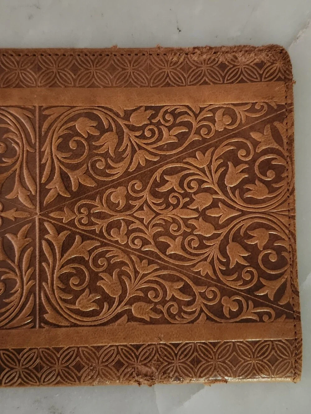 Leathergoods Denmark Tooled Leather Brown Wallet